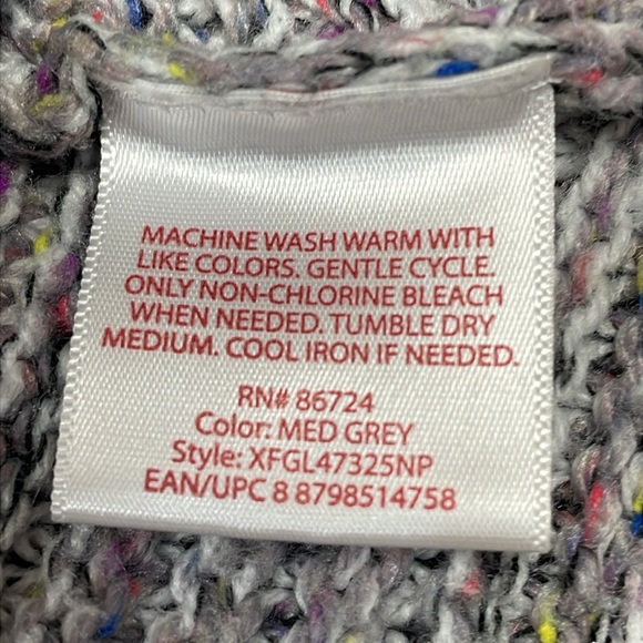 Faded Glory Speckled Gray Knit Sweater XL (16-18) - Picture 11 of 14